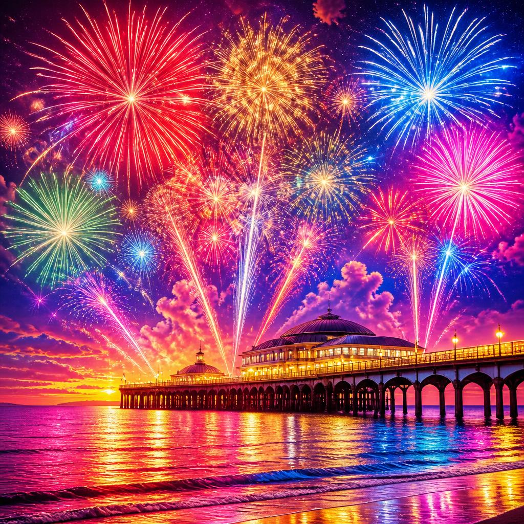 Fireworks over Bournemouth Pier